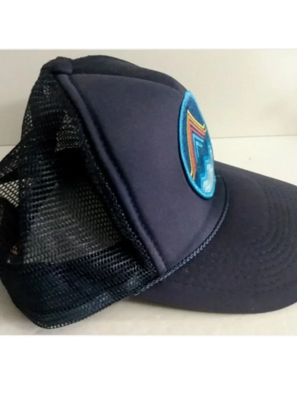 Aviator Nation Trucker Mesh Hat Navy Blue Mountain Waves Adjustable Snapback